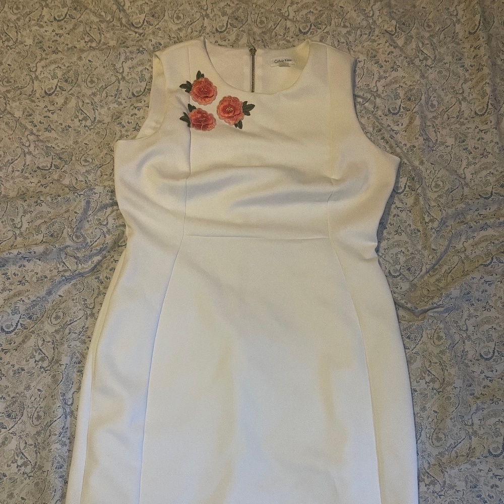 Plus Size Calvin Klein Embroidered Scuba Sheath Dress